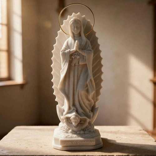 Escultura N.S de Guadalupe 20cm Mármore C/ Esplendor Luxo