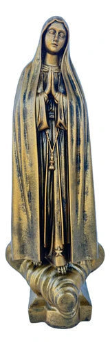 Estátua N.S De Fátima 30cm C/ Coroa Ouro Velho