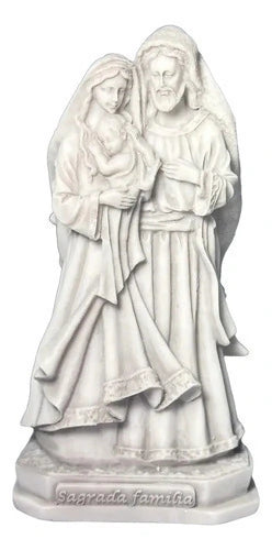Escultura Sagrada Família Ternura 20cm Mármore Premium