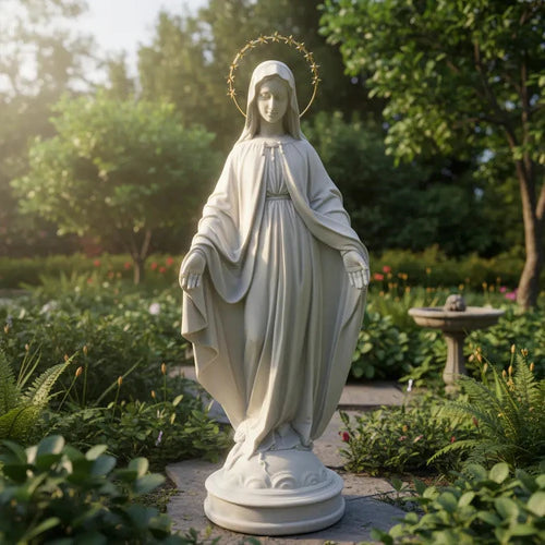 Escultura N.S das Graças Mármore Premium 60cm Externo
