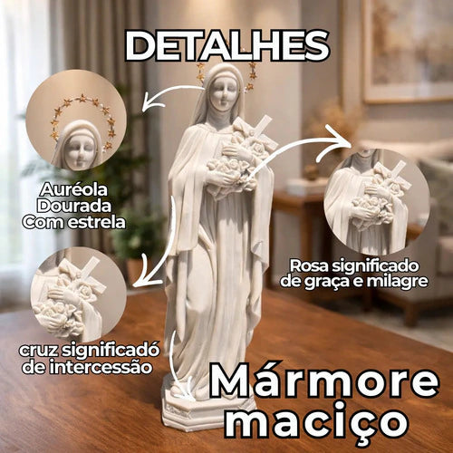 Imagem Santa Teresinha Das Rosas Em Mármore 30cm