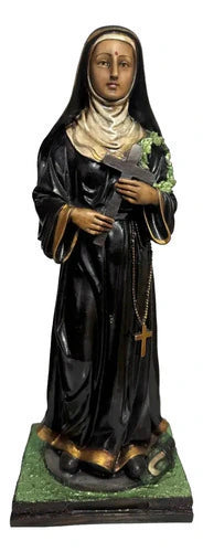 Escultura Santa Rita Tradicional 40cm Pintura Envelhecida