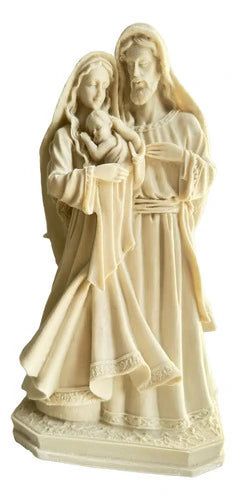 Escultura Sagrada Família 30cm Resina Crua Para Pintura