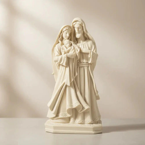 Escultura Sagrada Família 30cm Resina Crua Para Pintura