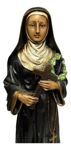 Escultura Santa Rita Tradicional 40cm Pintura Envelhecida
