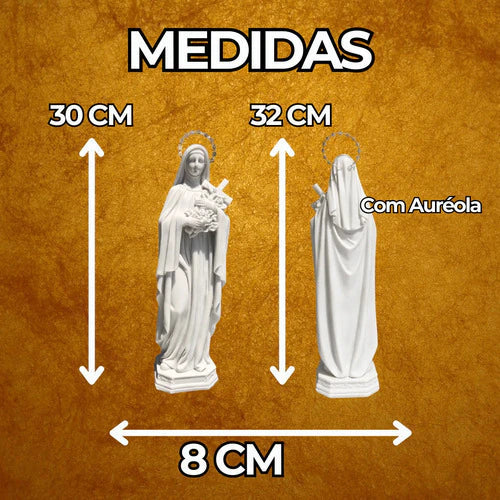 Imagem Santa Teresinha Das Rosas Em Mármore 30cm