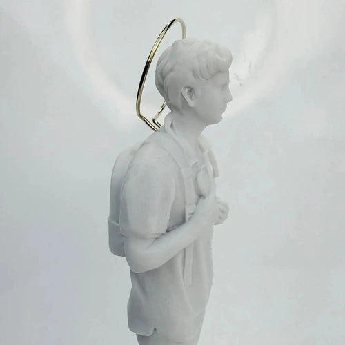 Beato Carlo Acutis 23cm Mármore Maciço C/ Auréola