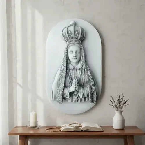 Imagem Busto Parede N.S Aparecida 18cm Mármore Premium