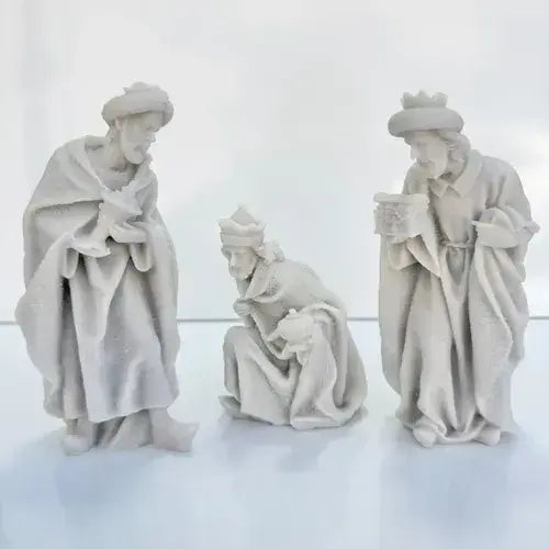 Presépio Com 12 Peças De 15cm Em Mármore Branco Para O Natal
