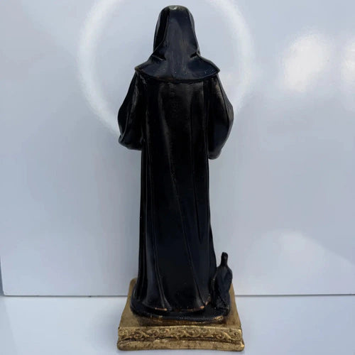 Escultura São Bento Tradicional 30cm Pintura Envelhecida