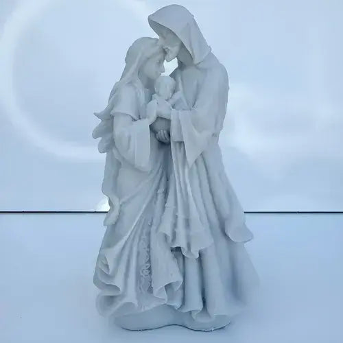 Escultura Original Sagrada Família Em Mármore 13cm