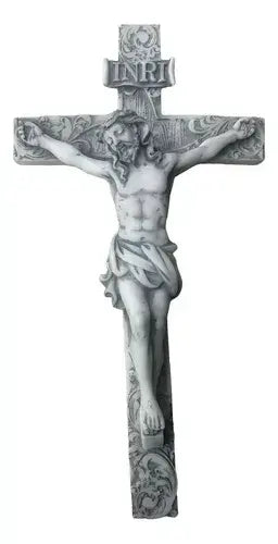 Crucifixo De Parede Mármore Maçico Premium 22 Cm