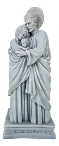 Imagem Sagrada Família Tradicional Em Mármore 27cm