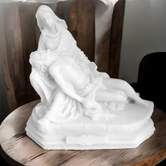 Imagem Estátua N.S de Pietá Mármore Maciço 17x17cm