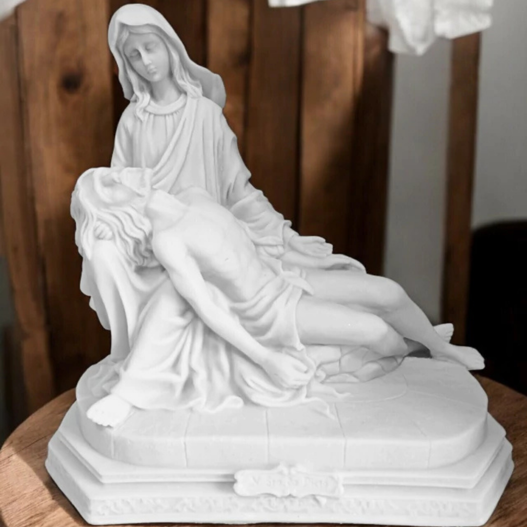 Imagem Estátua N.S de Pietá Mármore Maciço 30x30cm