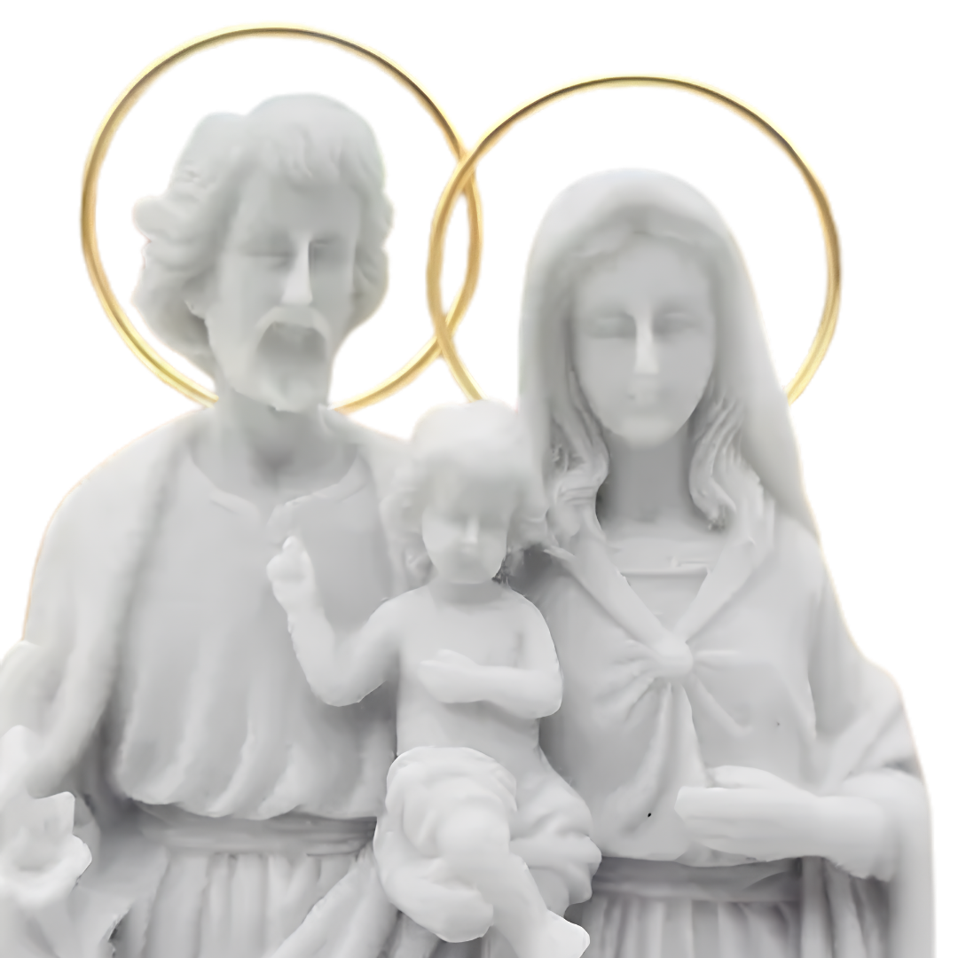 Escultura Sagrada Família 20cm Mármore Premium C/ Esplendor