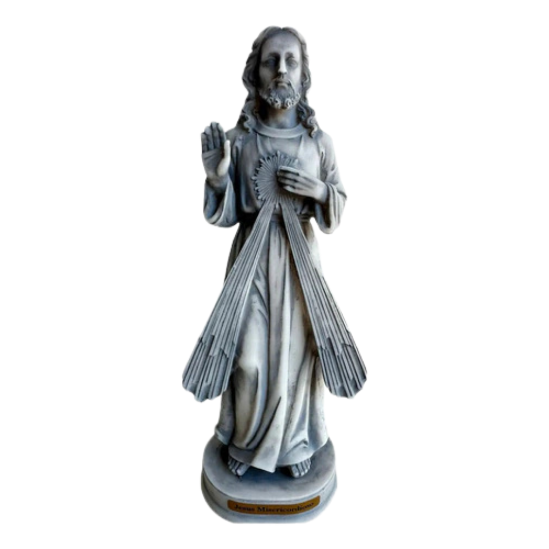 Escultura Imagem Jesus Misericordioso 20cm Mármore Premium