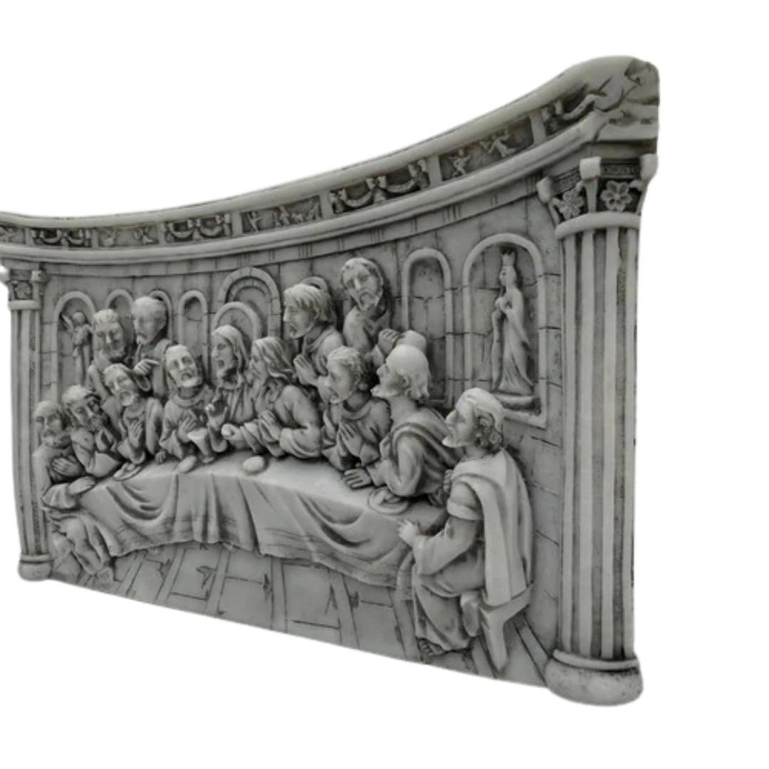 Santa Ceia Mármore Para Parede E Mesa 22x15 Cm Alto Relevo