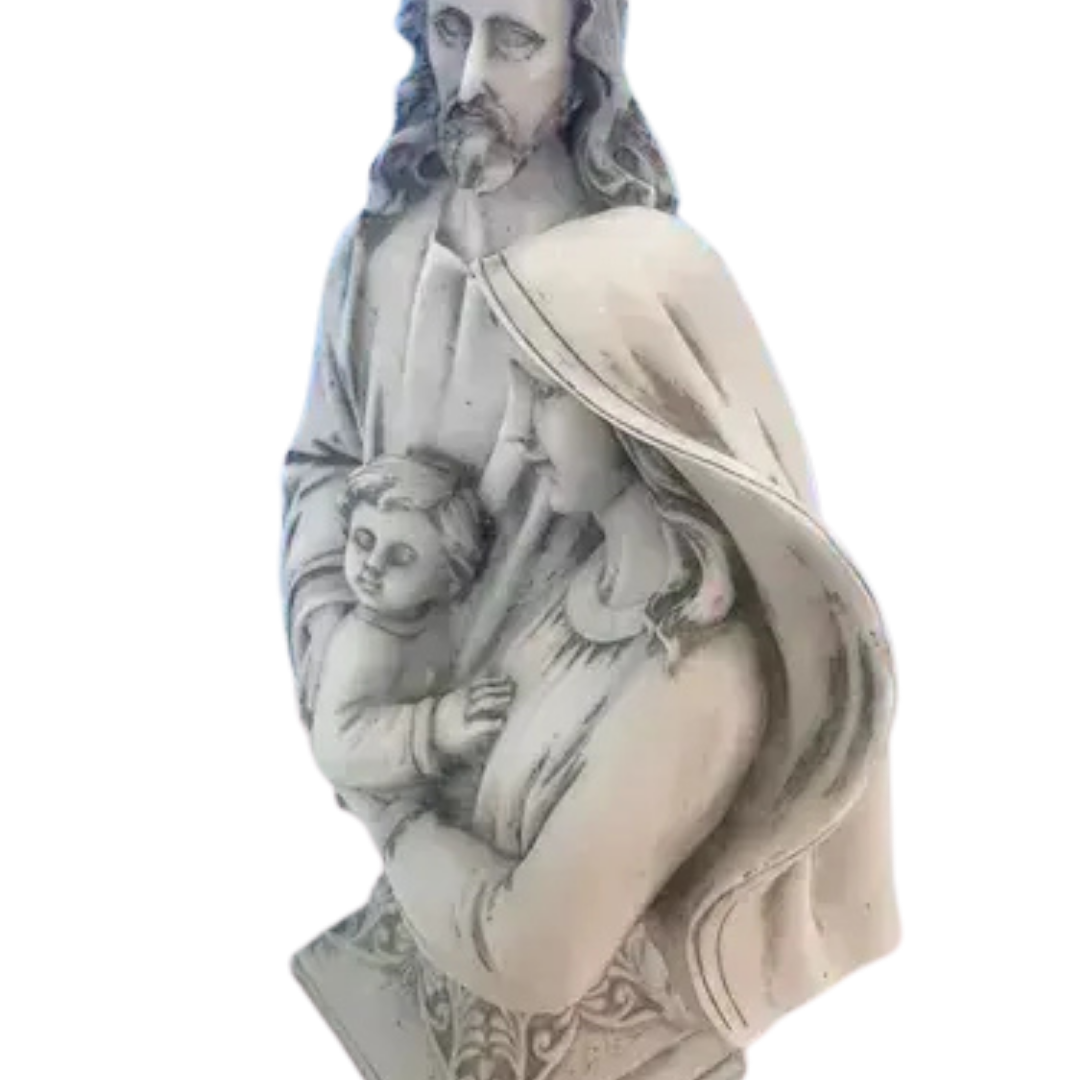 Busto Escultura Sagrada Família 20cm Mármore Premium